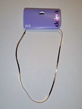 NWT Claire's Gold Flat Chain Necklace - Elegant Gold Tone